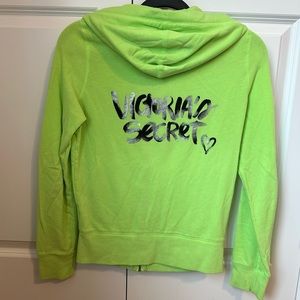 Bright green Victoria’s Secret Super Model essentials hoodie